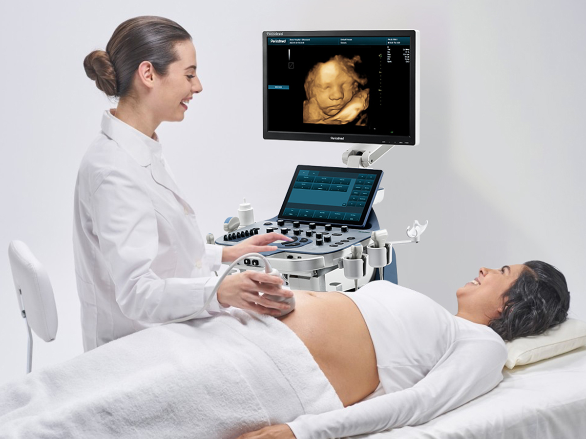 Cart-based color Doppler ultrasound system with 15-inch display