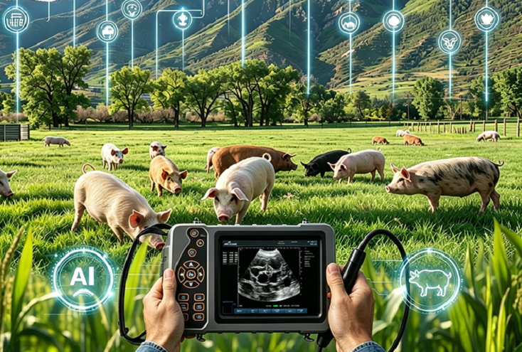 Portable ultrasound device for pig farm