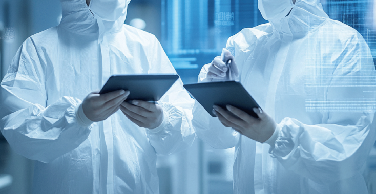 Doctors holding tablets